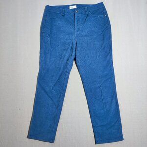 Northern Reflections corduroy pants women's size 10 blue straight leg ankle crop